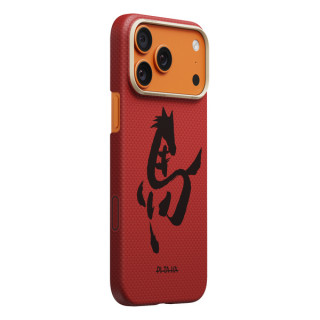 Чехол Pitaka Ink Horse Painting Ultra-Slim Case для iPhone 17 Pro 6.3" (HR1703P) Cinnabar