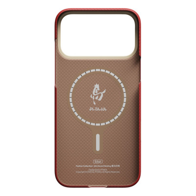 Чехол Pitaka Ink Horse Painting Ultra-Slim Case для iPhone 17 Pro 6.3" (HR1703P) Cinnabar