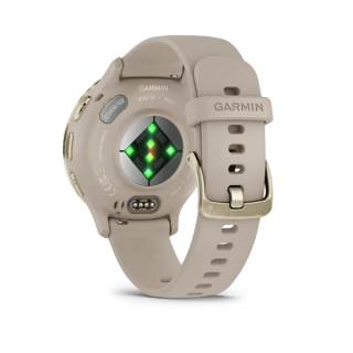 Умные часы Garmin Venu 3S 41 мм Безель из нержавеющей стали из мягкого золота, корпус французского серого цвета и силиконовый ремешок (010-02785-02)