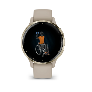 Умные часы Garmin Venu 3S 41 мм Безель из нержавеющей стали из мягкого золота, корпус французского серого цвета и силиконовый ремешок (010-02785-02)