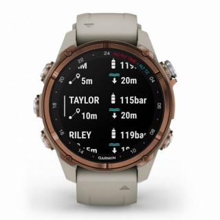 Умные часы Garmin Descent Mk3i титановый, бронзовый безель PVD/серый силиконовый ремешок 43 мм 010-02753-14