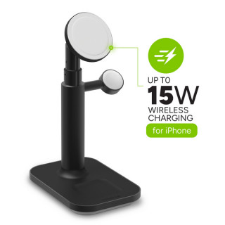 Беспроводное зарядное устройство Mophie 3-in-1 Extendable Stand (401311459) Black