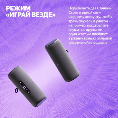Умная портативная колонка Яндекс Станция Стрит с Алисой, зеленый, 30Вт (YNDX-00030GRN)