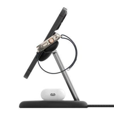 Беспроводное зарядное устройство Belkin BoostCharge 3-in-1 с Qi2 15W (WIZ023vfBK) Black