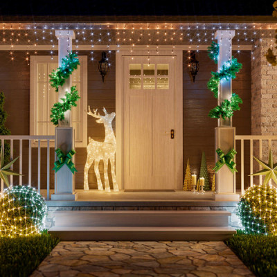 Умная уличная гирлянда Twinkly 3D Reindeer - Stag, RGB+W, 125x65 см, 240 светодиодов, IP44 (TW3RS200SPP-TEU)