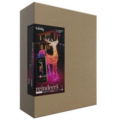 Умная уличная гирлянда Twinkly 3D Reindeer - Stag, RGB+W, 125x65 см, 240 светодиодов, IP44 (TW3RS200SPP-TEU)