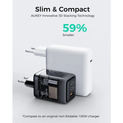 Cетевое зарядное устройство Aukey Comet Mix 100W (AWC-PA-C5G) Grey