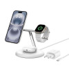 Беспроводное зарядное устройство Belkin BoostCharge 3-in-1 с Qi2 15W (WIZ023vfWH) White