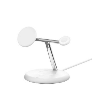 Беспроводное зарядное устройство Belkin BoostCharge 3-in-1 с Qi2 15W (WIZ023vfWH) White