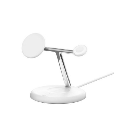 Беспроводное зарядное устройство Belkin BoostCharge 3-in-1 с Qi2 15W (WIZ023vfWH) White