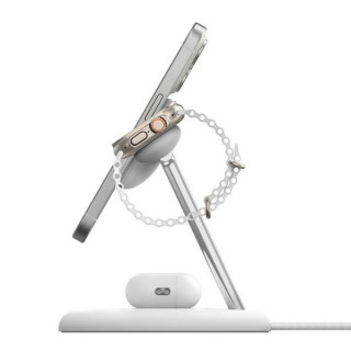 Беспроводное зарядное устройство Belkin BoostCharge 3-in-1 с Qi2 15W (WIZ023vfWH) White