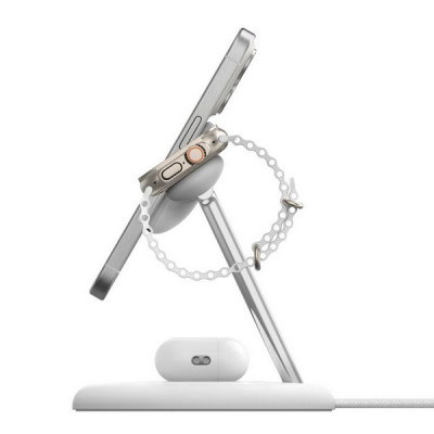 Беспроводное зарядное устройство Belkin BoostCharge 3-in-1 с Qi2 15W (WIZ023vfWH) White