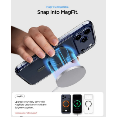 Чехол Spigen Ultra Hybrid (MagFit) для iPhone 17 Pro Max (ACS10283/ACS10036) Clear Graphite