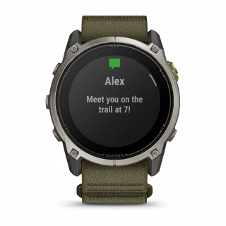 Умные часы Garmin Enduro 4 with Dark Olive ComfortFit Fabric Band Sapphire Solar Titanium 51 мм (010-04799-00/010-04799-01)