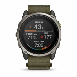 Умные часы Garmin Enduro 4 with Dark Olive ComfortFit Fabric Band Sapphire Solar Titanium 51 мм (010-04799-00/010-04799-01)