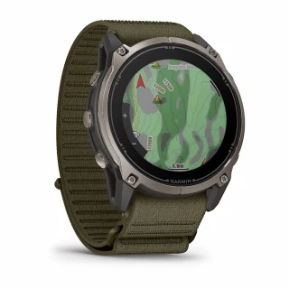 Умные часы Garmin Enduro 4 with Dark Olive ComfortFit Fabric Band Sapphire Solar Titanium 51 мм (010-04799-00/010-04799-01)