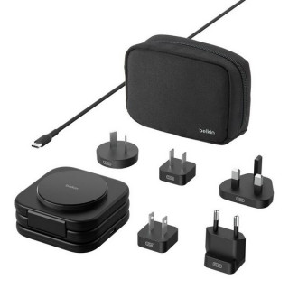 Беспроводное зарядное устройство Belkin 3-in-1 Magnetic Wireless Charging Travel Pad с Qi2 15W (WIZ024hqBK) Black