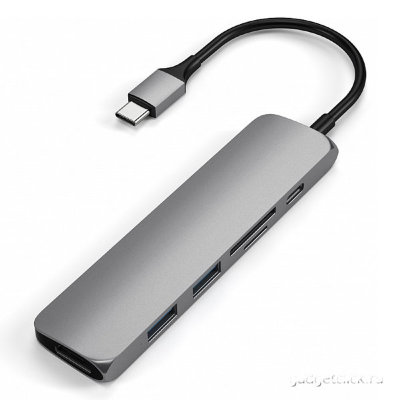 USB-концентратор Satechi Slim Multi-Port V2 Type-C 4K (ST-SCMA2M)