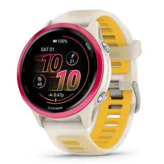 Умные часы Garmin Forerunner 570 42 мм малиновый алюминий с полупрозрачным ремешком цвета слоновая кость/манго (010-02970-02)