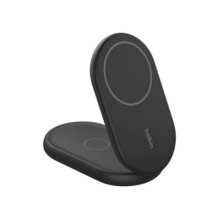 Беспроводное зарядное устройство Belkin 2-in-1 Magnetic Foldable Wireless Charger с Qi2 15W (WIZ028vfBK) Black