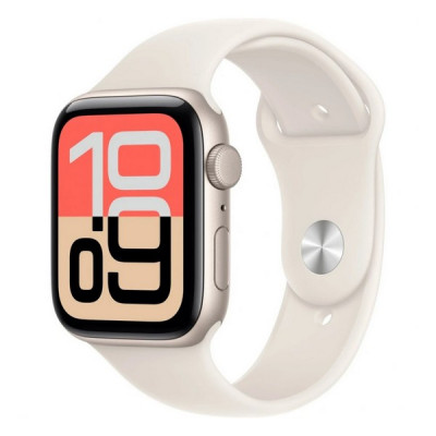 Apple Watch SE 3, 44mm, алюминий цвета «сияющая звезда», спортивный ремешок