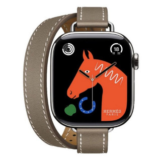 Apple Watch Series 11 Hermes 42 mm Attelage Double Tour Etoupe
