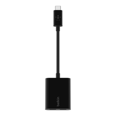 Адаптер Belkin RockStar USB Type-C для аудио и зарядки (F7U081BTBLK/F7U081btBLC), черный