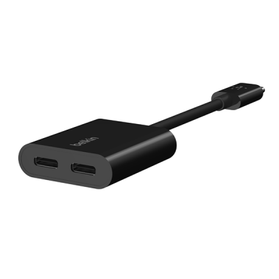 Адаптер Belkin RockStar USB Type-C для аудио и зарядки (F7U081BTBLK/F7U081btBLC), черный