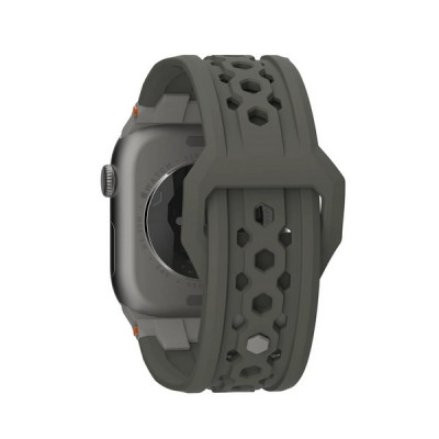 Ремешок каучуковый UAG Monarch для Apple Watch 49/46/45/44 мм зеленый/титановый (Olive/Titanium) (194158117236)