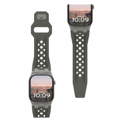 Ремешок каучуковый UAG Monarch для Apple Watch 49/45/44/42 мм зеленый/титановый (Olive/Titanium) (194158117236)