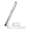 Беспроводное зарядное устройство Belkin 2-in-1 Magnetic Foldable Wireless Charger с Qi2 15W (WIZ028vfWH) White