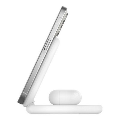 Беспроводное зарядное устройство Belkin 2-in-1 Magnetic Foldable Wireless Charger с Qi2 15W (WIZ028vfWH) White