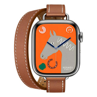 Apple Watch Series 11 Hermes 42 mm Attelage Double Tour Gold