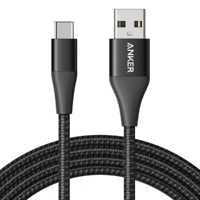 Кабель Anker Powerline+ II USB - USB Type-C 1.8 м черный (A8463H11)
