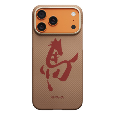 Чехол Pitaka Ink Horse Painting Ultra-Slim Case для iPhone 17 Pro Max 6.9" (HR1705PM) Gold & Jade