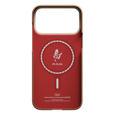 Чехол Pitaka Ink Horse Painting Ultra-Slim Case для iPhone 17 Pro Max 6.9" (HR1705PM) Gold & Jade
