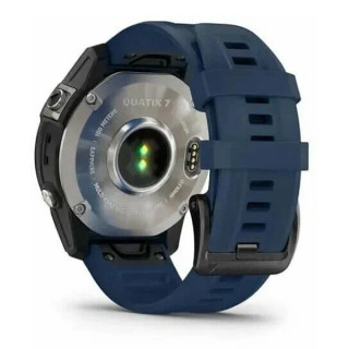 Умные часы Garmin Quatix 7 Pro Amoled, сапфировое стекло, титановый, темно-синий ремешок (010-02803-81)