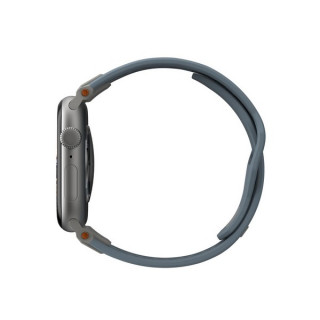Ремешок каучуковый UAG Monarch для Apple Watch 49/46/45/44 мм голубой/титановый (Cloud Blue/Titanium) (194158114136)