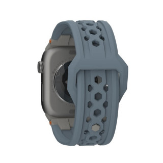 Ремешок каучуковый UAG Monarch для Apple Watch 49/46/45/44 мм голубой/титановый (Cloud Blue/Titanium) (194158114136)