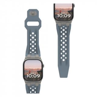 Ремешок каучуковый UAG Monarch для Apple Watch 49/46/45/44 мм голубой/титановый (Cloud Blue/Titanium) (194158114136)