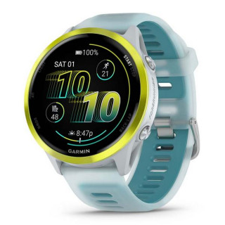 Умные часы Garmin Forerunner 570 47 мм желтый алюминий с полупрозрачным белым/бирюзовым ремешком (010-02971-01)