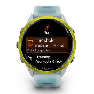 Умные часы Garmin Forerunner 570 47 мм желтый алюминий с полупрозрачным белым/бирюзовым ремешком (010-02971-01)