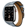 Apple Watch Series 11 Hermes 42 mm Attelage Double Tour Bleu Lin