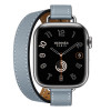 Apple Watch Series 11 Hermes 42 mm Attelage Double Tour Bleu Lin