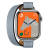 Apple Watch Series 11 Hermes 42 mm Attelage Double Tour Bleu Lin