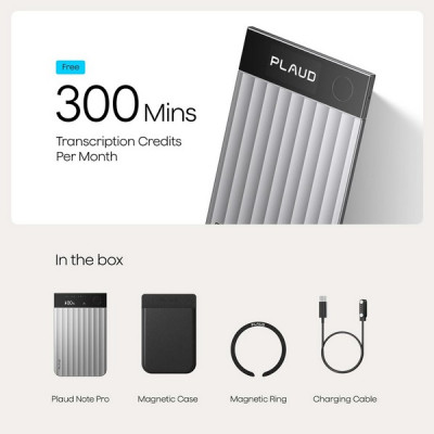 Диктофон Plaud Note Pro AI Voice Recorder, 64 ГБ (Silver/Cеребристый)