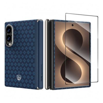 Чехол + стекло Benks ArmorGrid Air Grand Combo Case Kevlar для Samsung Galaxy Z Fold 8 (Beyond Blue)