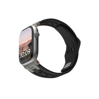 Ремешок каучуковый UAG Monarch для Apple Watch 49/46/45/44 мм черный/титановый (Black/Titanium) (194158114036)