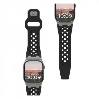 Ремешок каучуковый UAG Monarch для Apple Watch 49/46/45/44 мм черный/титановый (Black/Titanium) (194158114036)