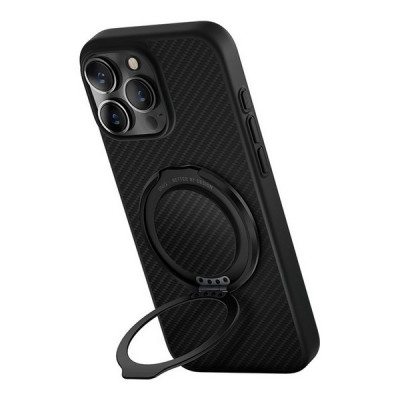 Чехол Uniq Keva Air Kevlar + GripFit Premium Mount MagSafe для iPhone 16 Pro Black (IP6.3P(2024)-KAGPBCB)